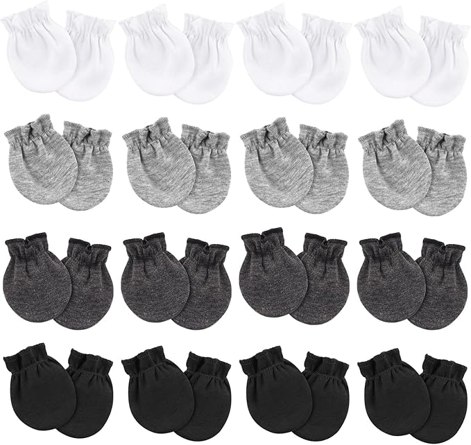 Newborn Baby Mittens No Scratch Cotton Elastic Wrist Gloves Infant Toddler Mittens for Baby Boy Girl 0-6 Months