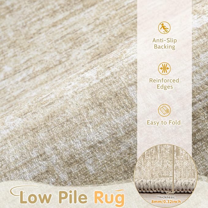 Washable Rug 8x10 Area Rugs: Modern Geometric Rugs - Image 3