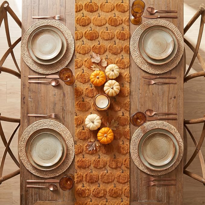 Artoid Mode Caramel Soft Faux Fur Fall Table Runner 13x60 Inch | Seasonal - Image 3
