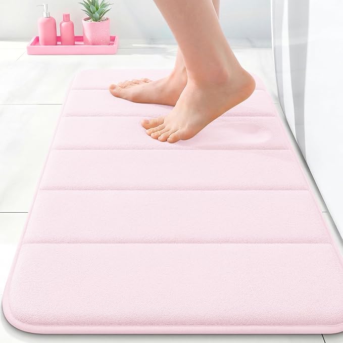 OLANLY Memory Foam Bath Mat 24x16, Super Soft Absorbent Bathroom Rugs, Quick Dry by OLANLY