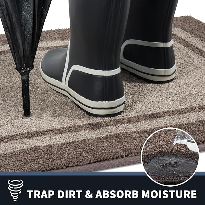 PURRUGS Dirt Trapping Door Mat 24" x 36", Non-Slip Machine Washable Entryway Rug - Image 5