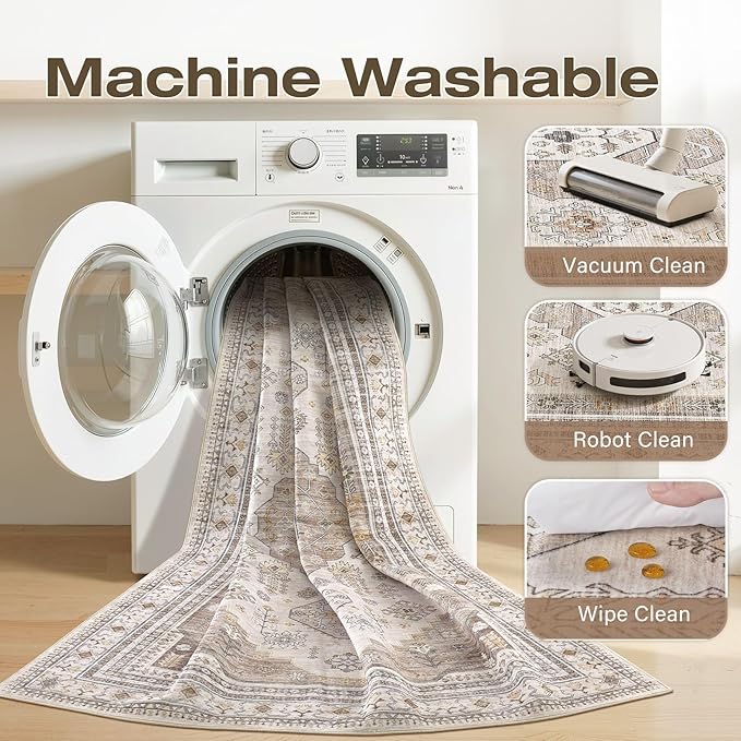 10x12 Washable Area Rug, Large Rugs - Image 2