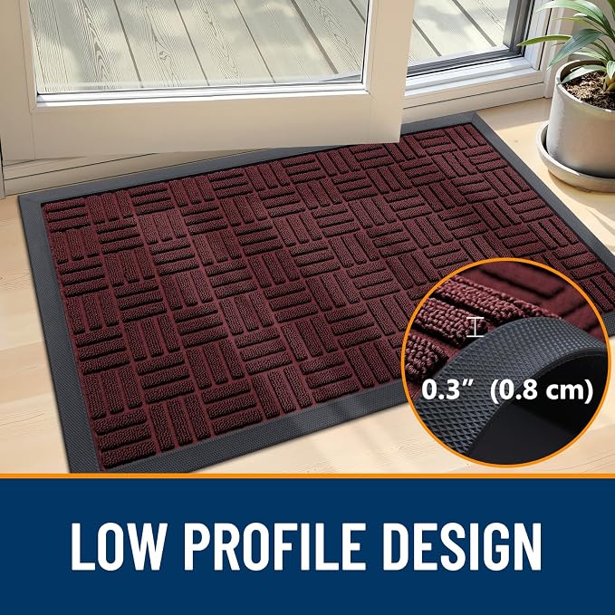 OLANLY Front Door Mat Outside Entrance 33x21, Heavy Duty Sturdy Natural Rubber - Image 5