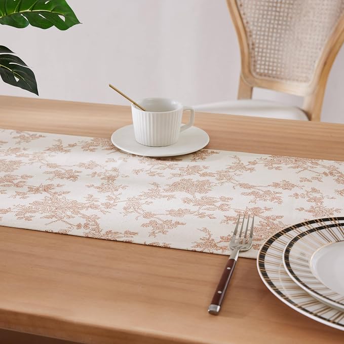 French Pastoral Farmhouse Table Runners, 13x72 Inch Terracota | 100% Organic - Image 5