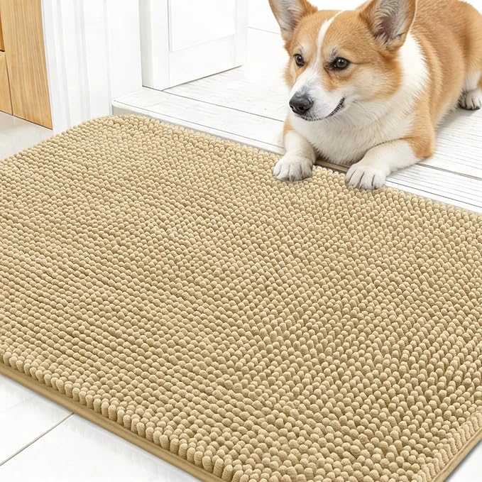 OLANLY Dog Door Mat for Muddy Paws 24x16, Absorbs Moisture and Dirt, Absorbent by OLANLY