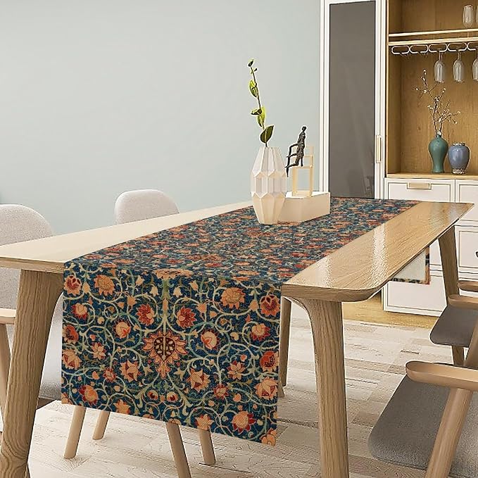 William Morris Floral Table Runner Vintage Flowers Strawberry Thief Table Runner - Image 3
