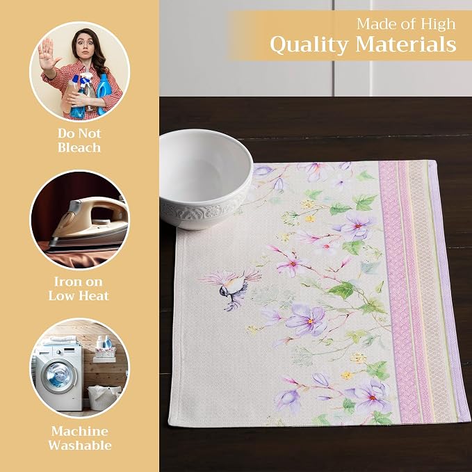 Maison d' Hermine Placemats Set of 4 Reusable 100% Cotton | Cloth Place Mats - Image 3