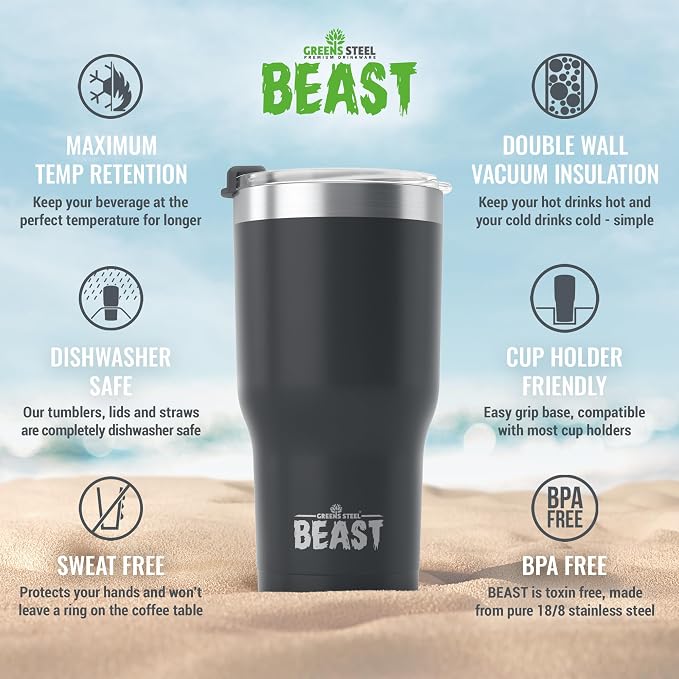 Beast 30 oz Tumbler Stainless Steel Vacuum Insulated Coffee Ice Cup Double Wall - Image 6