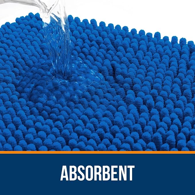 OLANLY Bathroom Rugs 34x21, Extra Soft Absorbent Chenille Bath Rugs, Rubber - Image 4