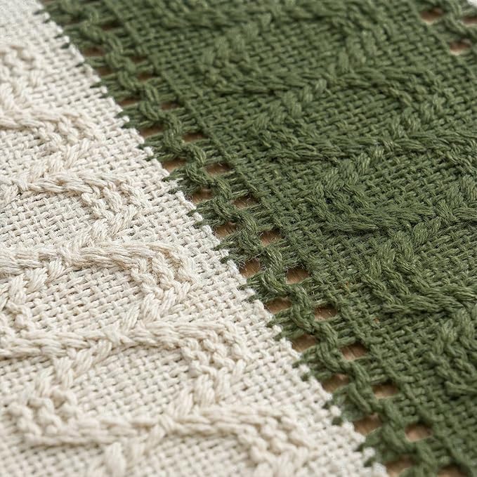 Artoid Mode Army Green Farmhouse Rustic Table Runner 12x120 Inch | Seasonal - Image 6