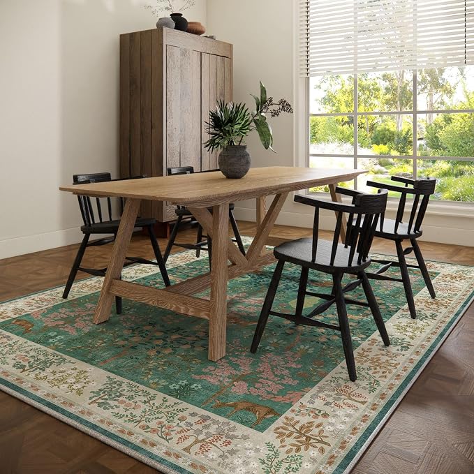 Washable Area Rugs for Living Room: 8x10 Bedroom Rug Vintage Area Rug Stain - Image 6