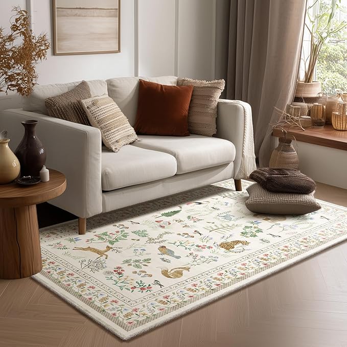 4x6 Washable Area Rugs for Entryway: Small Living Room Rug Stain Resistant Non by palohom