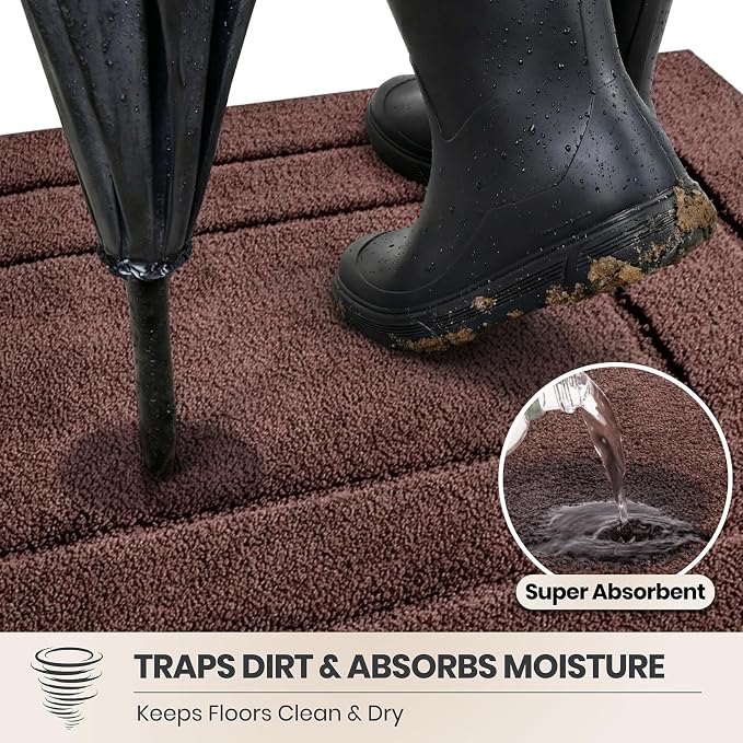 PURRUGS Dirt Trapping Door Mat 34" x 59", Non-Slip/Skid Machine Washable - Image 2