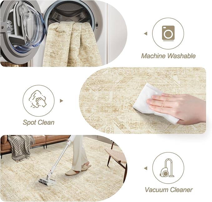Soalmost Washable Area Rug 9x12, Large Soft Rugs - Image 4