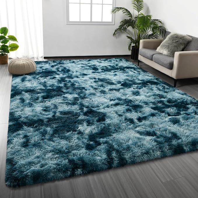 Deerhoo Shag Area Rug, 4 X 6 Tie-Dyed Plush Fuzzy Rugs by Deerhoo