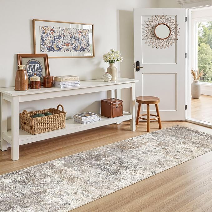 UERMEI 2x8 Washable Runner Rug for Hallway, Non Slip Low Pile Kitchen Carpet - Image 2