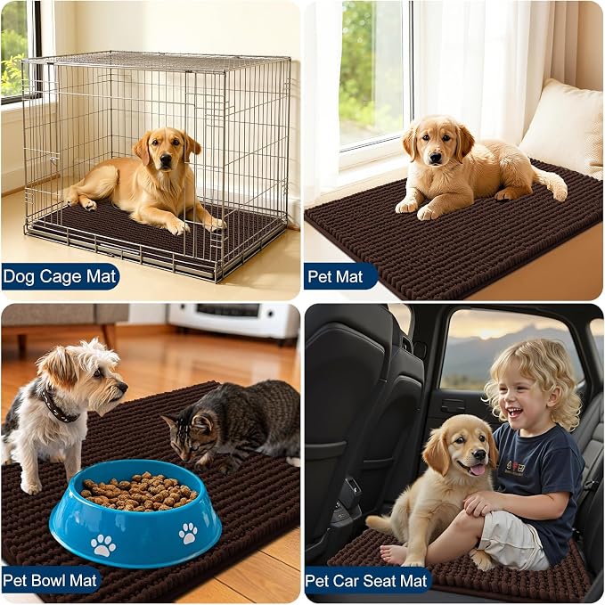 OLANLY Dog Door Mat for Muddy Paws 40x32, Ultra Absorbent Chenille Mud Doormat - Image 7