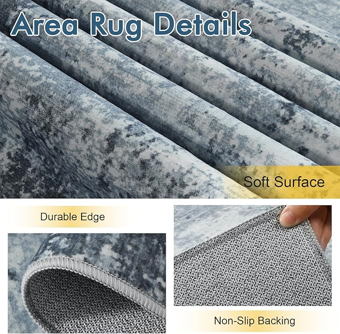 6Ft Round Area Rugs for Living Room, Soft Non-Slip Washable Rugs Modern - Image 6