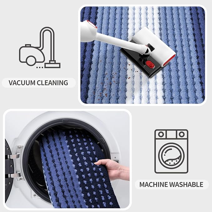 Kitinjoy Indoor Outdoor Door Mat, 48x32 Non-Slip Absorbent Dirt Trapper - Image 5