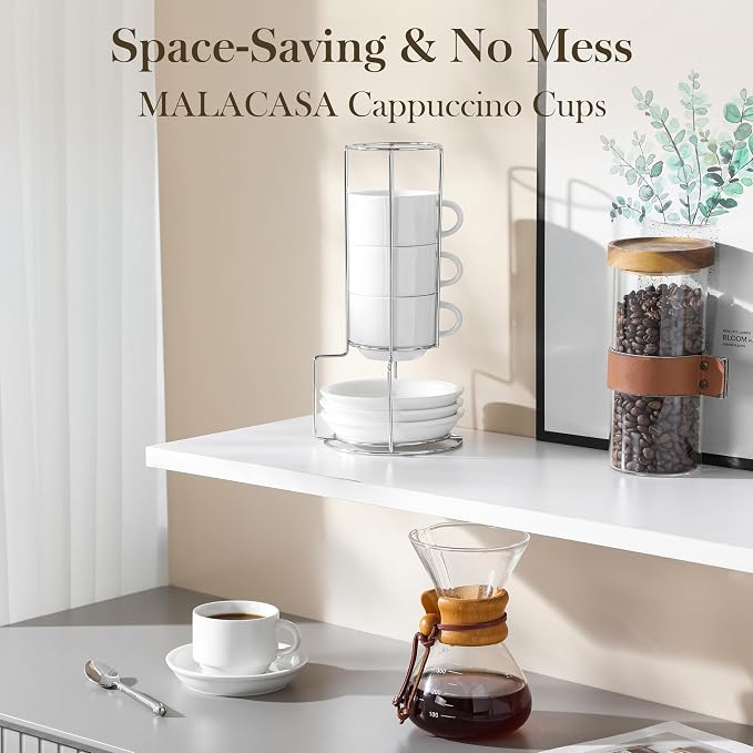 MALACASA 4 OZ Porcelain Espresso Cups - Image 7