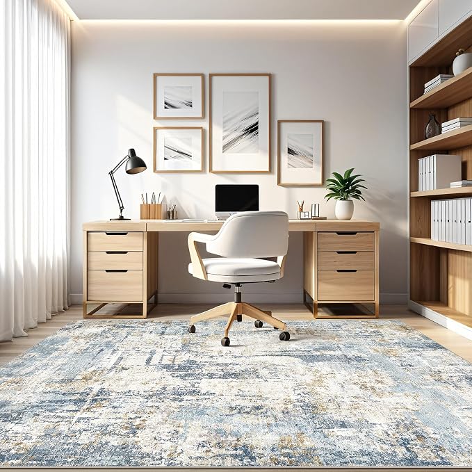 8x10 Area Rugs Washable Rug: Living Room Large Abstract Modern Soft Stain - Image 8