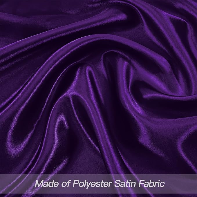 P Pothuiny 50 Pcs Purple Satin Napkins 17 x 17 Inch, Satin Cloth Napkins | - Image 4