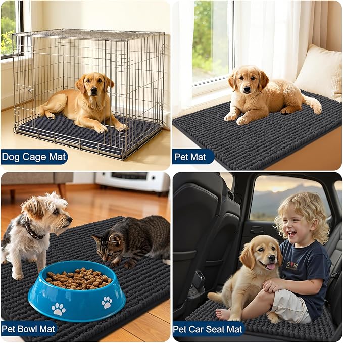 OLANLY Dog Door Mat for Muddy Paws 59x24, Ultra Absorbent Chenille Mud Doormat - Image 7