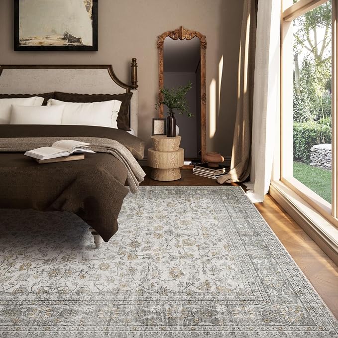 Machine Washable Rugs for Living Room: 5x7 Area Rugs for Bedroom Vintage Stain - Image 6