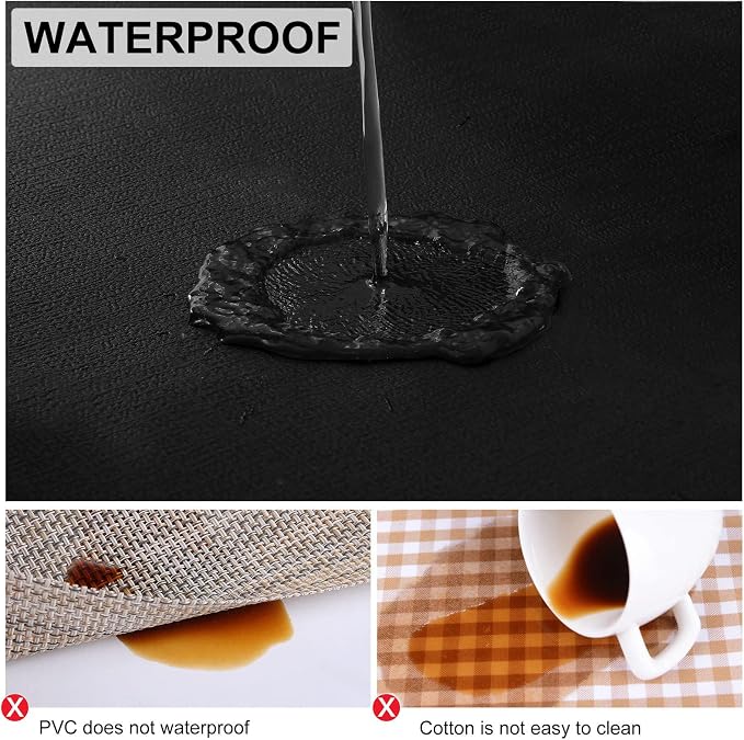 Faux Leather Heat Resistant Placemats 8 Packs, Waterproof Wipeable Dining PU - Image 4