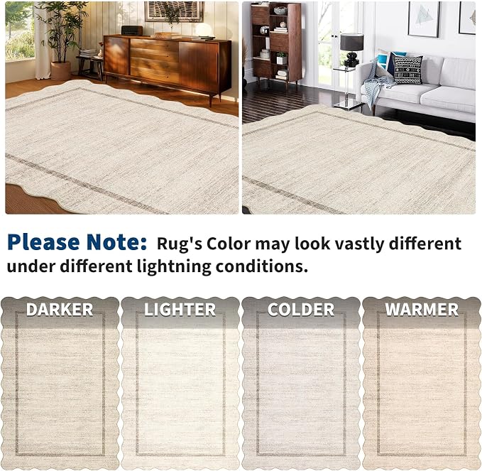GarveeHome Scalloped Round Area Rugs, Washable Small Round Rug 3 ft Non-Slip - Image 9