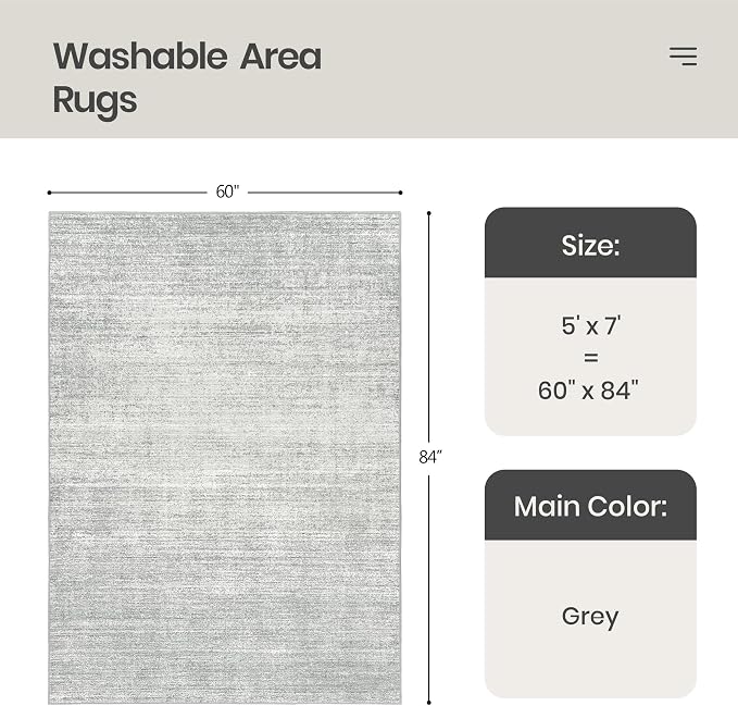 Valenrug Washable Rug 5x7 - Image 2