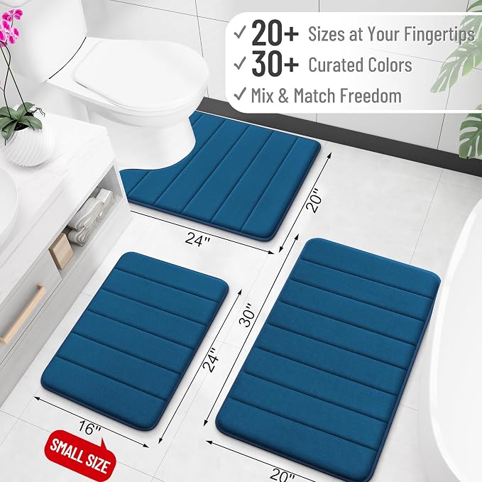 OLANLY Memory Foam Long Bathroom Rugs Runner 70x24, Super Soft Absorbent Bath - Image 2
