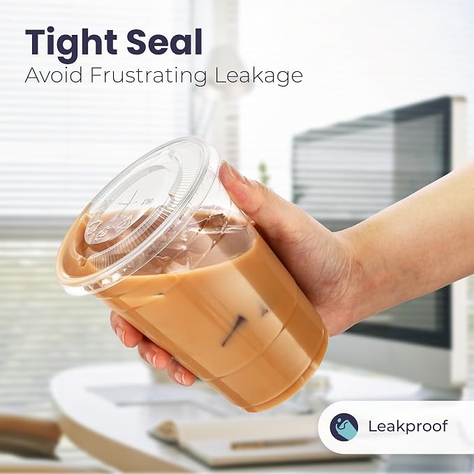 Fit Meal Prep 100 Pack 16 oz Plastic Iced Coffee Cups - Image 3