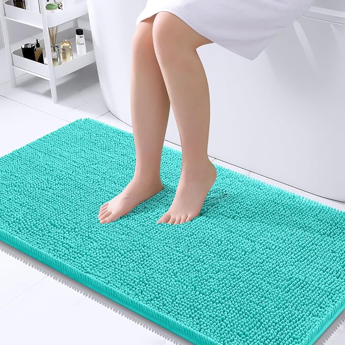 OLANLY Large Bathroom Rugs 40x24, Extra Soft Absorbent Chenille Bath Rugs by OLANLY