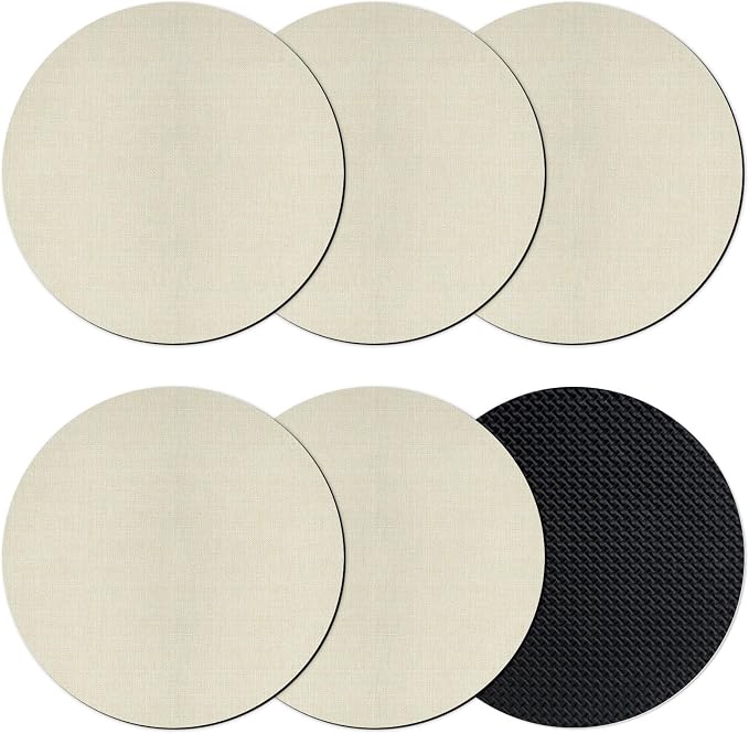 Beige Coasters Set of 6, Absorbent Coasters by Unknown