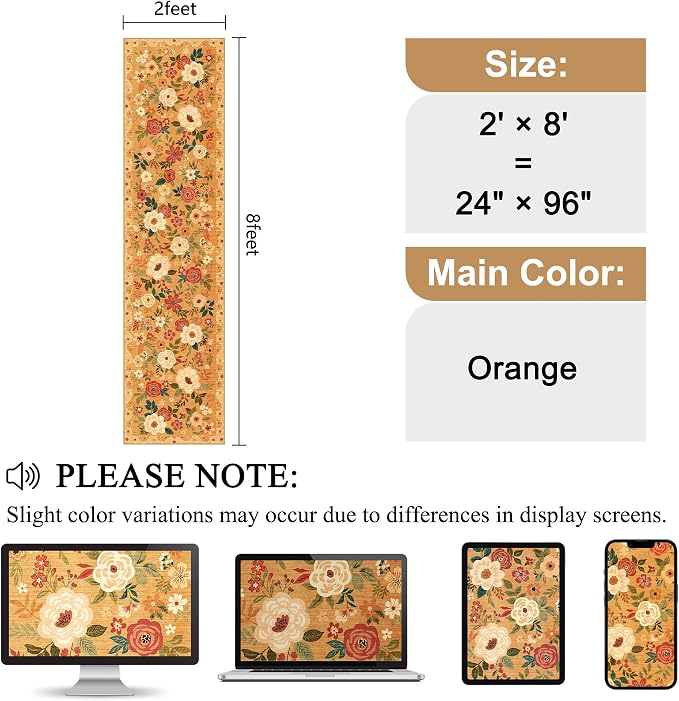 DUKINO 2x8 Runner Rug for Hallway, Washable Kitchen Runner Rug - Image 2