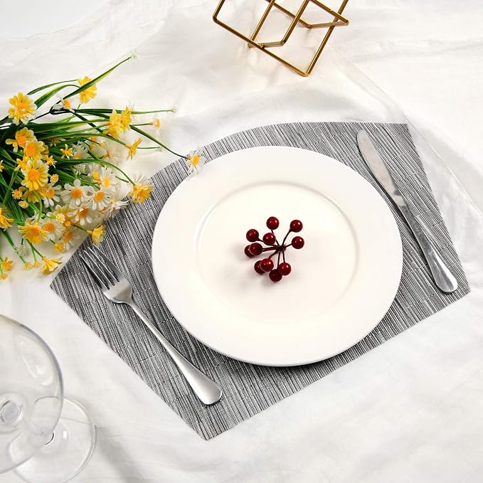SHACOS Round Table Placemats Set of 4 Wedge Placemats Heat Resistant Woven - Image 7
