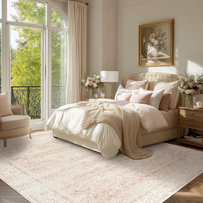 BILEEHOME Pink Washable 9x12 Area Rugs - Image 5