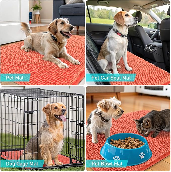 OLANLY Dog Door Mat for Muddy Paws 34x21, Absorbs Moisture and Dirt, Absorbent - Image 7