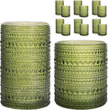 Moretoes Vintage Hobnail Drinking Glasses Set of 12, Whisky and Other Beverages by Moretoes