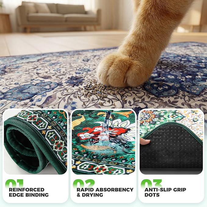 Hompet Cat Litter Mat 2 Pack, 28.5x60 Large Machine Washable Trapping Mats - Image 5