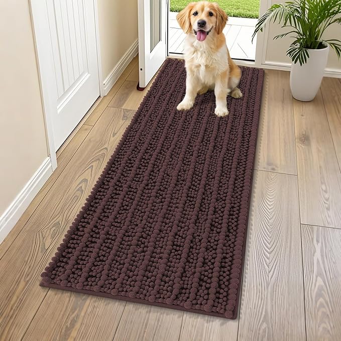 Smiry Dog Door Mat for Muddy Paws 59x20, Absorbent Dirt Trapper, Non-Slip by Smiry
