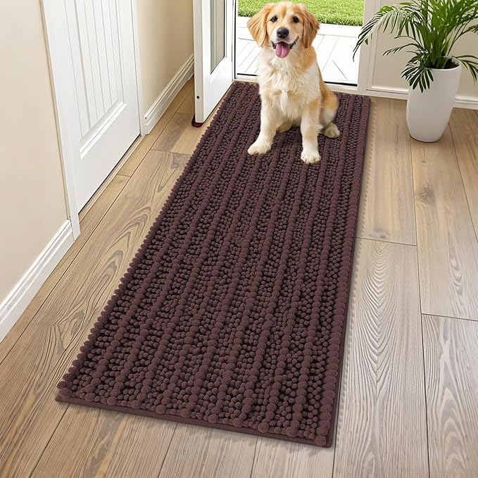 Smiry Dog Door Mat for Muddy Paws 59x24, Absorbent Dirt Trapper, Non-Slip by Smiry