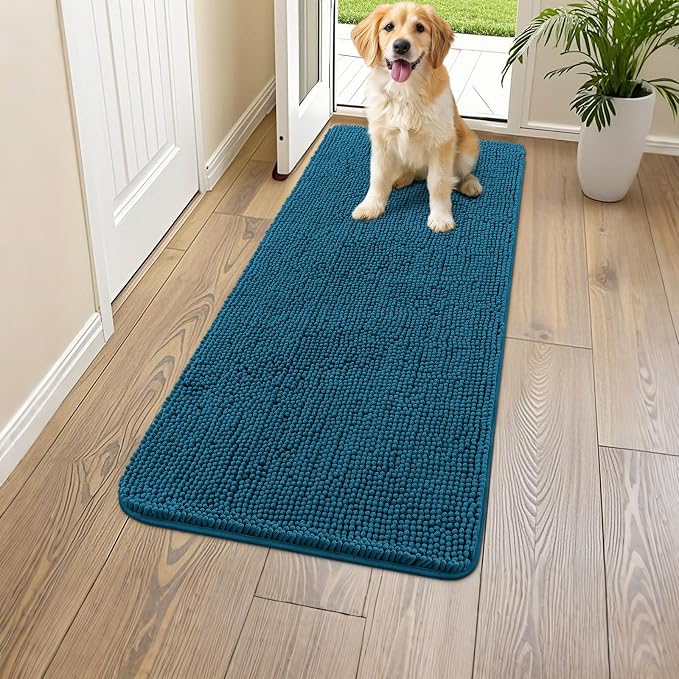 Smiry Dog Door Mat for Muddy Paws 47x20, Absorbent Dirt Trapper, Non-Slip by Smiry