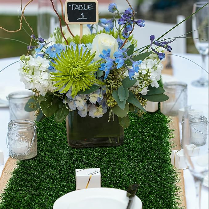 XLX TURF Green Artificial Grass Table Runner 12"x72" Golf Party Decorations | - Image 8