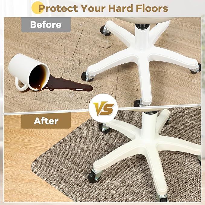 BesWin Large Office Chair Mat for Hardwood Floor, Heavy Duty Anti-Slip Floor - Image 2