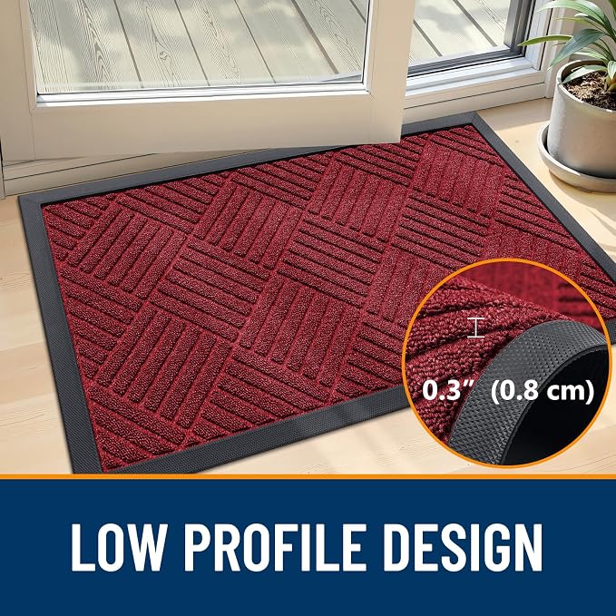 OLANLY Front Door Mat Outside Entrance 47x23, Heavy Duty Sturdy Natural Rubber - Image 4