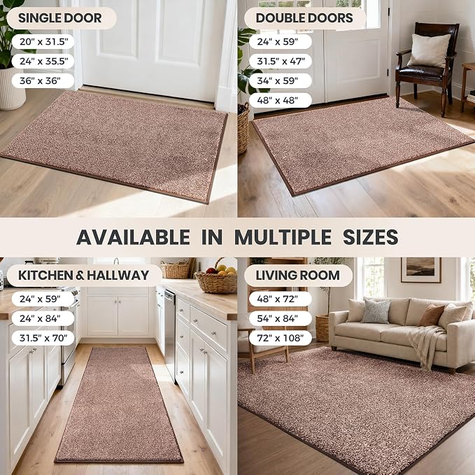 PURRUGS Dirt Trapping Door Mat 24" x 59", Non-Slip Machine Washable Entryway Rug - Image 9