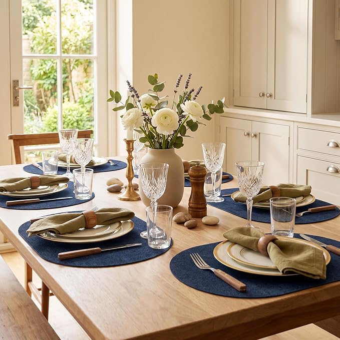 Placemats Set of 12-17" x 11.8" Waterproof & Heat Resistant Oval Place Mats - Image 5