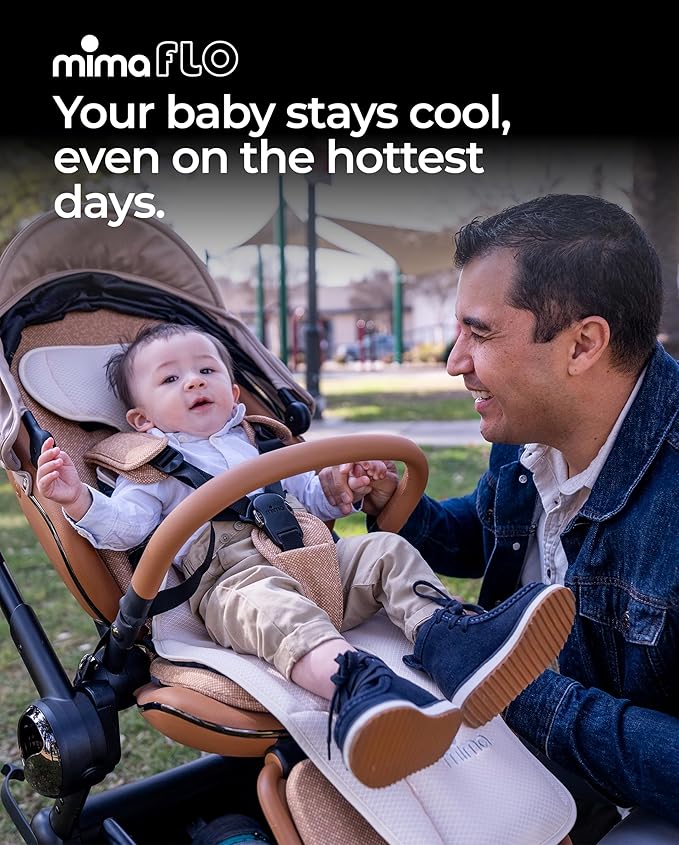 Stroller Cooling Pad with USB Fan | Ultra-Breathable Mesh Seat Liner | External Battery Design for Baby Safety | Universal Fit for 0-4 Years | for Hot Days & Summer